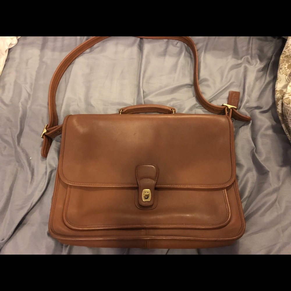 Coach leather attached leather